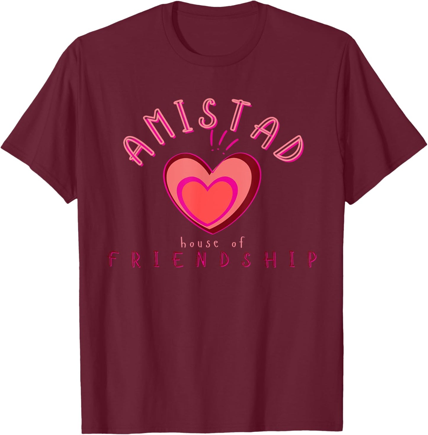 AMISTAD BIG HEART, House of Friendship, RCA Friendly Sprit T-Shirt - T-Shirt | Maroon