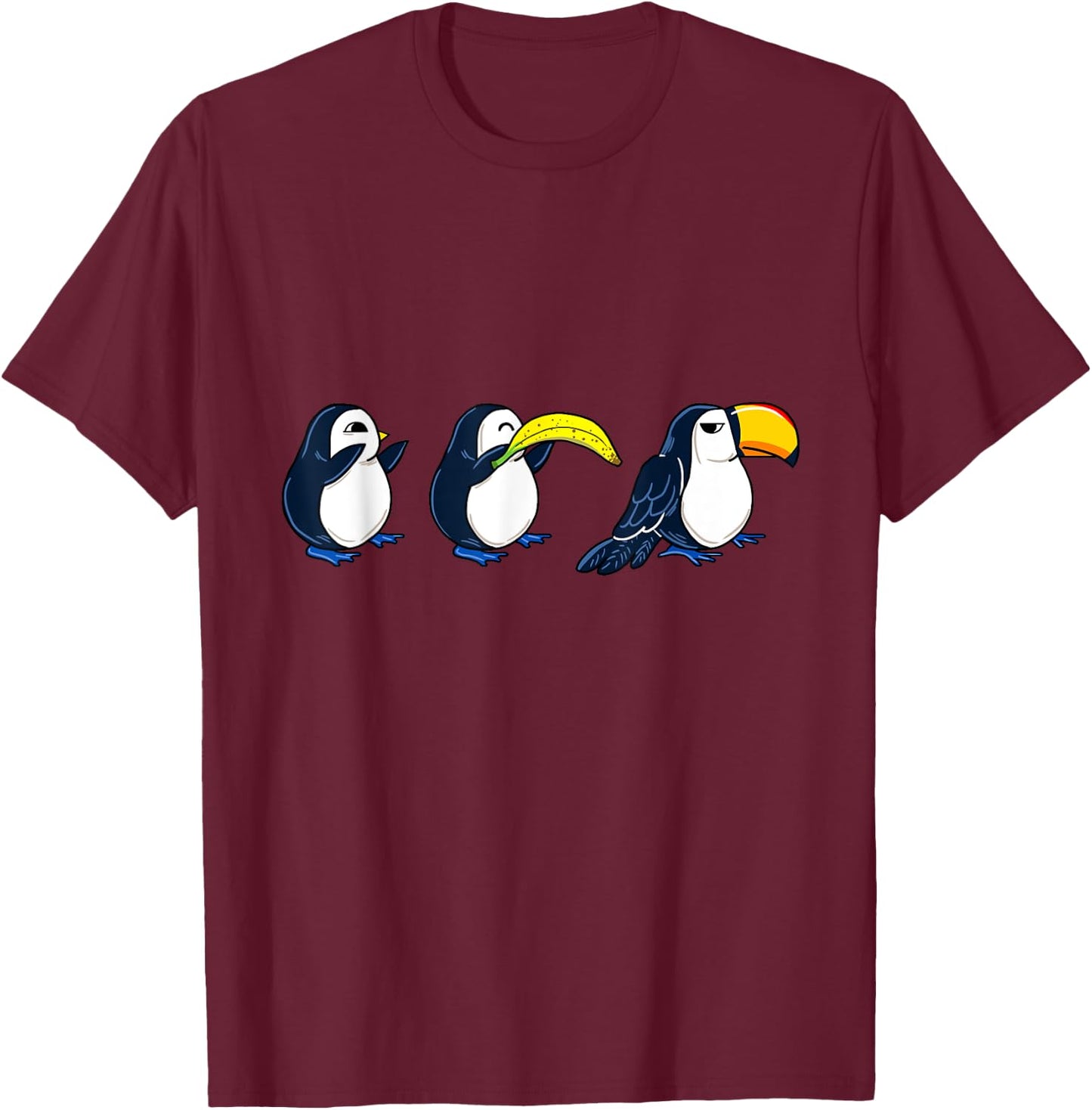 Bird Banana Toucan Funny Animal Puns Joke Humor Memes Gift T-Shirt - T-Shirt | Maroon