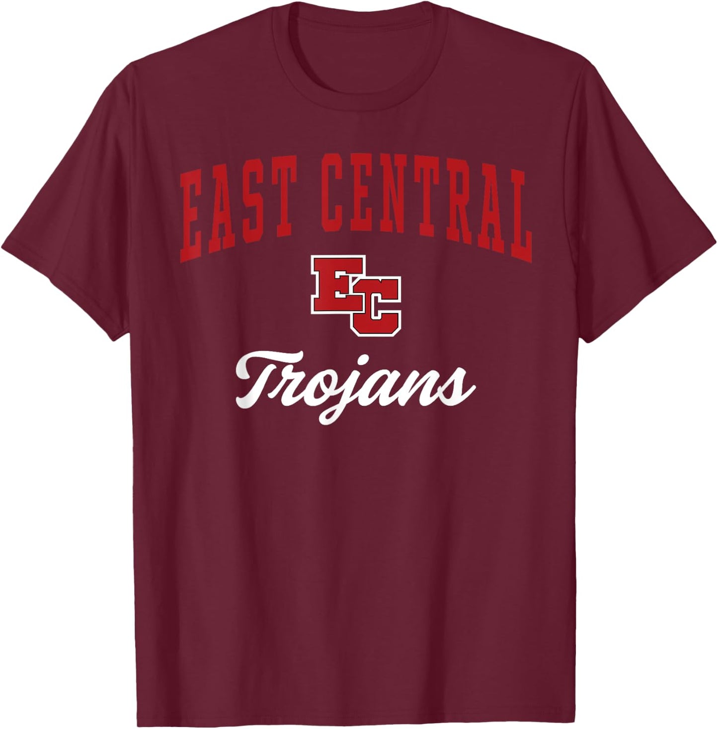 East Central High School Trojans T-Shirt - T-Shirt | Maroon