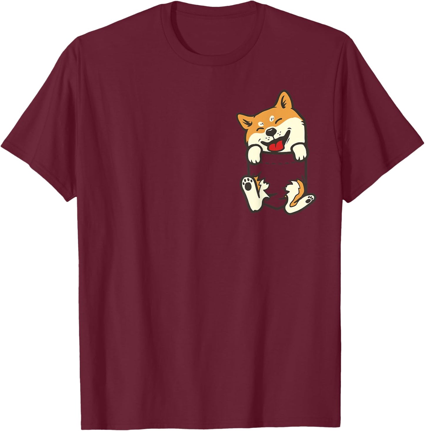 Pocket Shiba Inu Feet Cute Doge Akita Dog Lover Owner Gift Women Kids T-Shirt - T-Shirt | Maroon