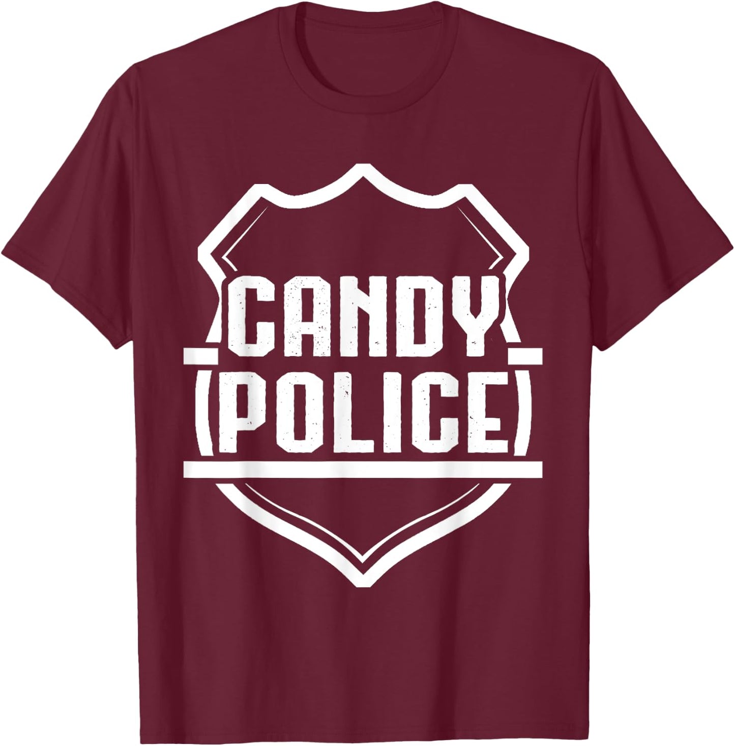 Candy Police Halloween Shirt Costume Gifts Funny T-Shirt - T-Shirt | Maroon