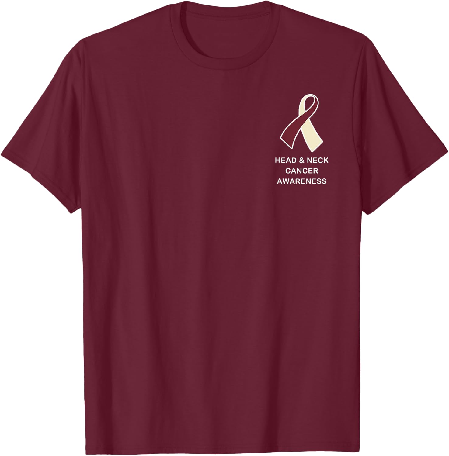 Head and Neck Cancer Shirts Head and Neck Cancer Ribbon T-Shirt - T-Shirt | Maroon