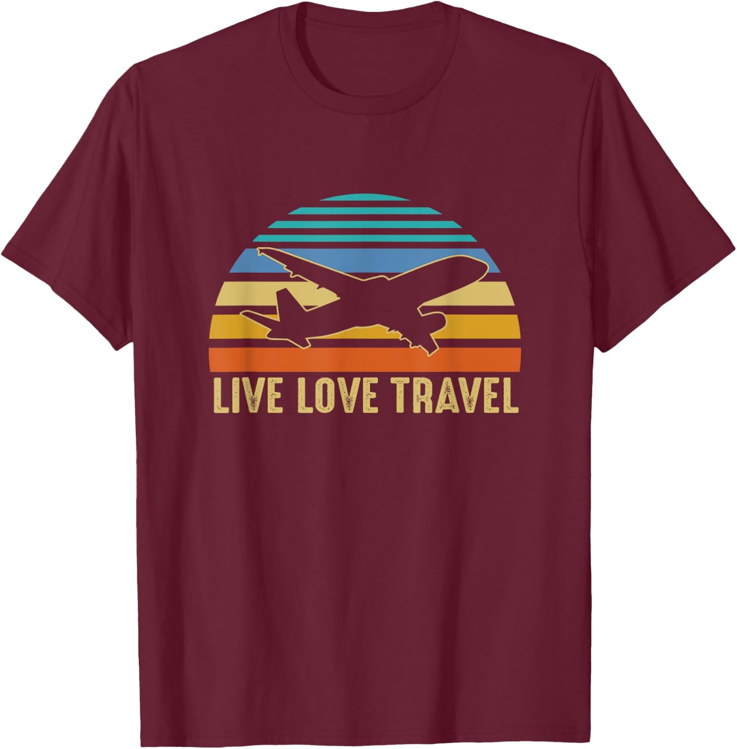 International Travelers World Travel Live Love Travel T-Shirt - T-Shirt | Maroon