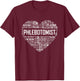 Phlebotomy Technician Phlebotomist T Shirt Love Heart Gift T-Shirt - T-Shirt | Maroon