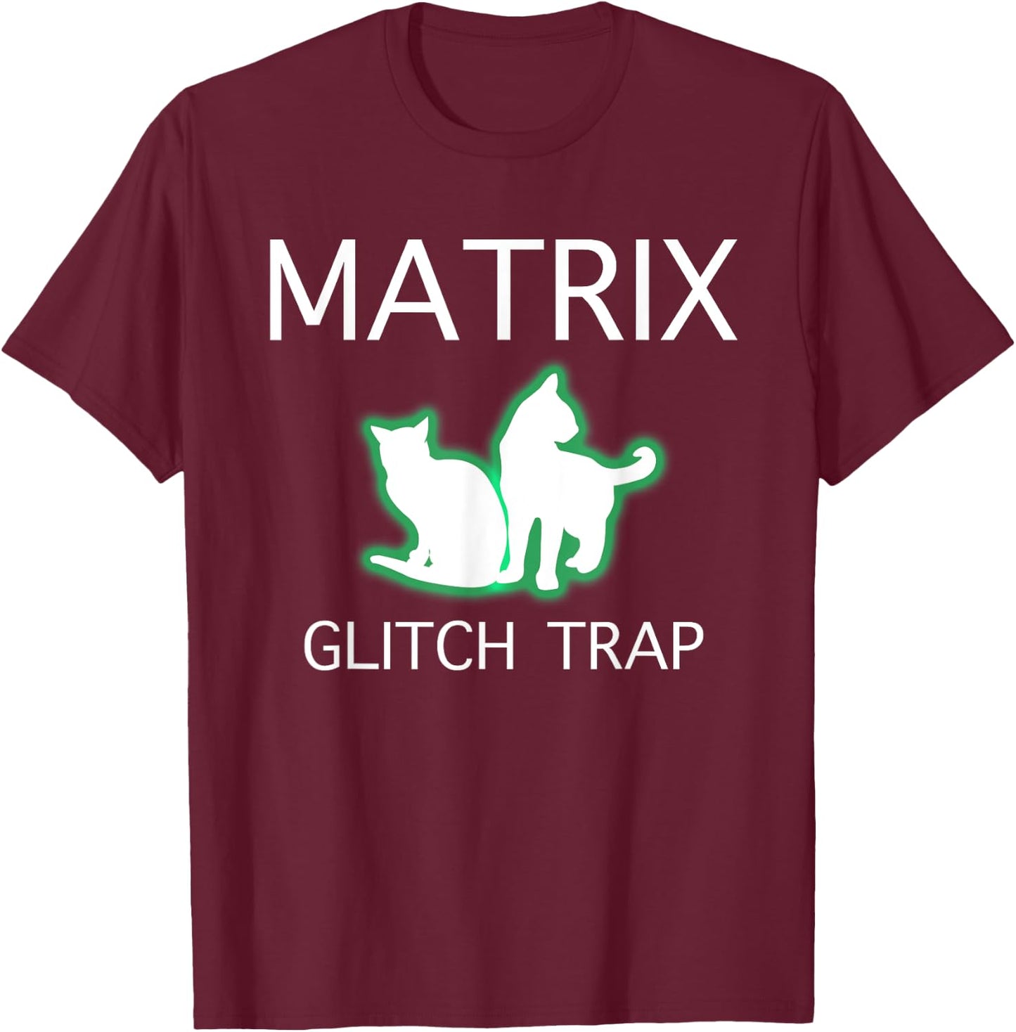 Cat Glitch Trap in Matrix Women T-Shirt - T-Shirt | Maroon