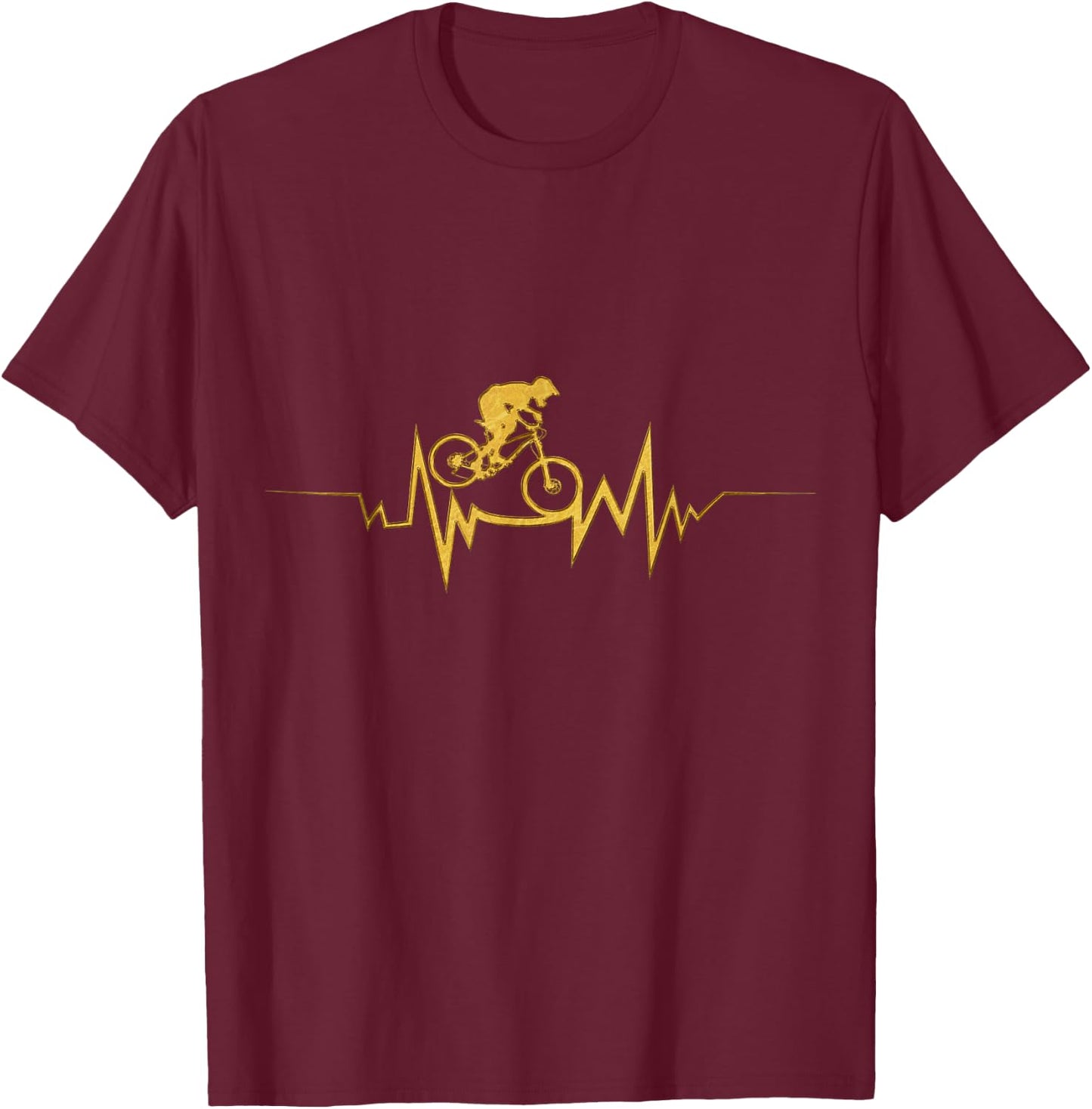 Mountain Bike Heartbeat Cool Quote For Bike fans T-Shirt - T-Shirt | Maroon