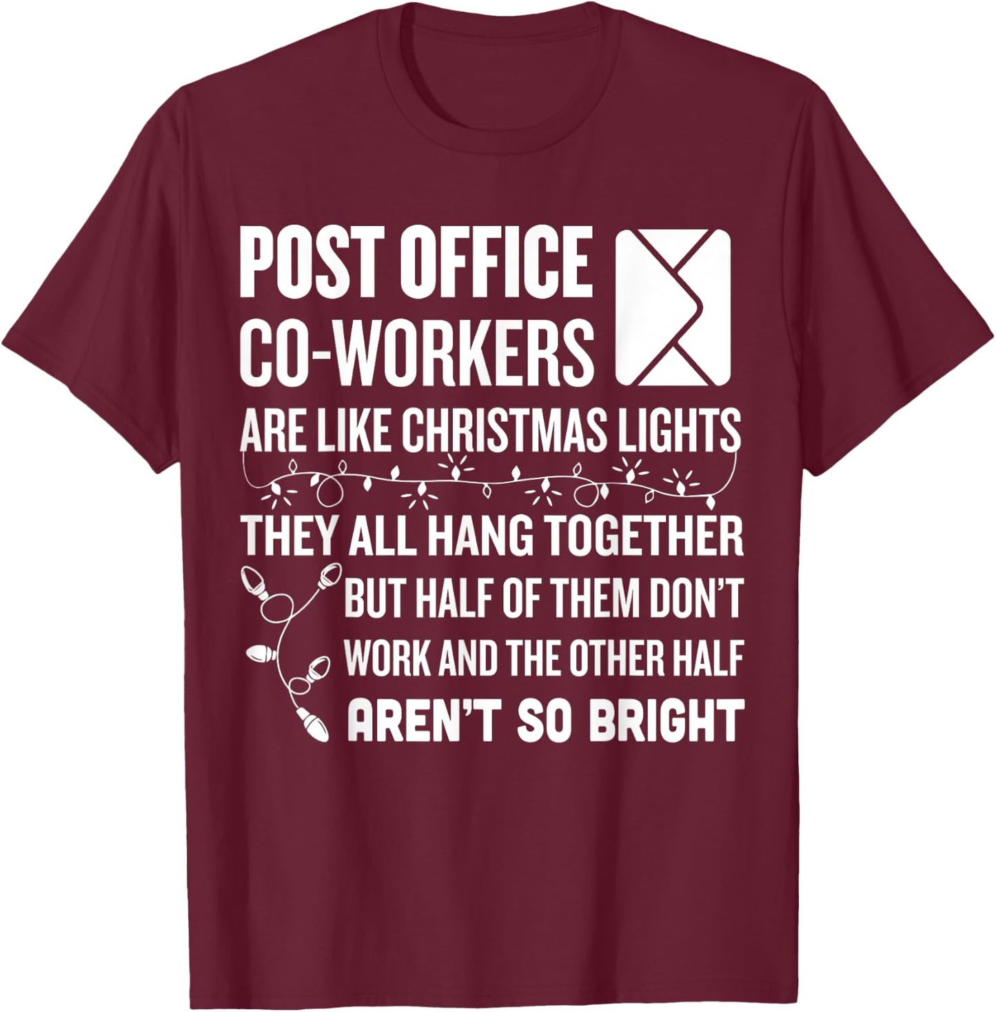 Funny Holiday Postal Worker Christmas Design T-Shirt - T-Shirt | Maroon