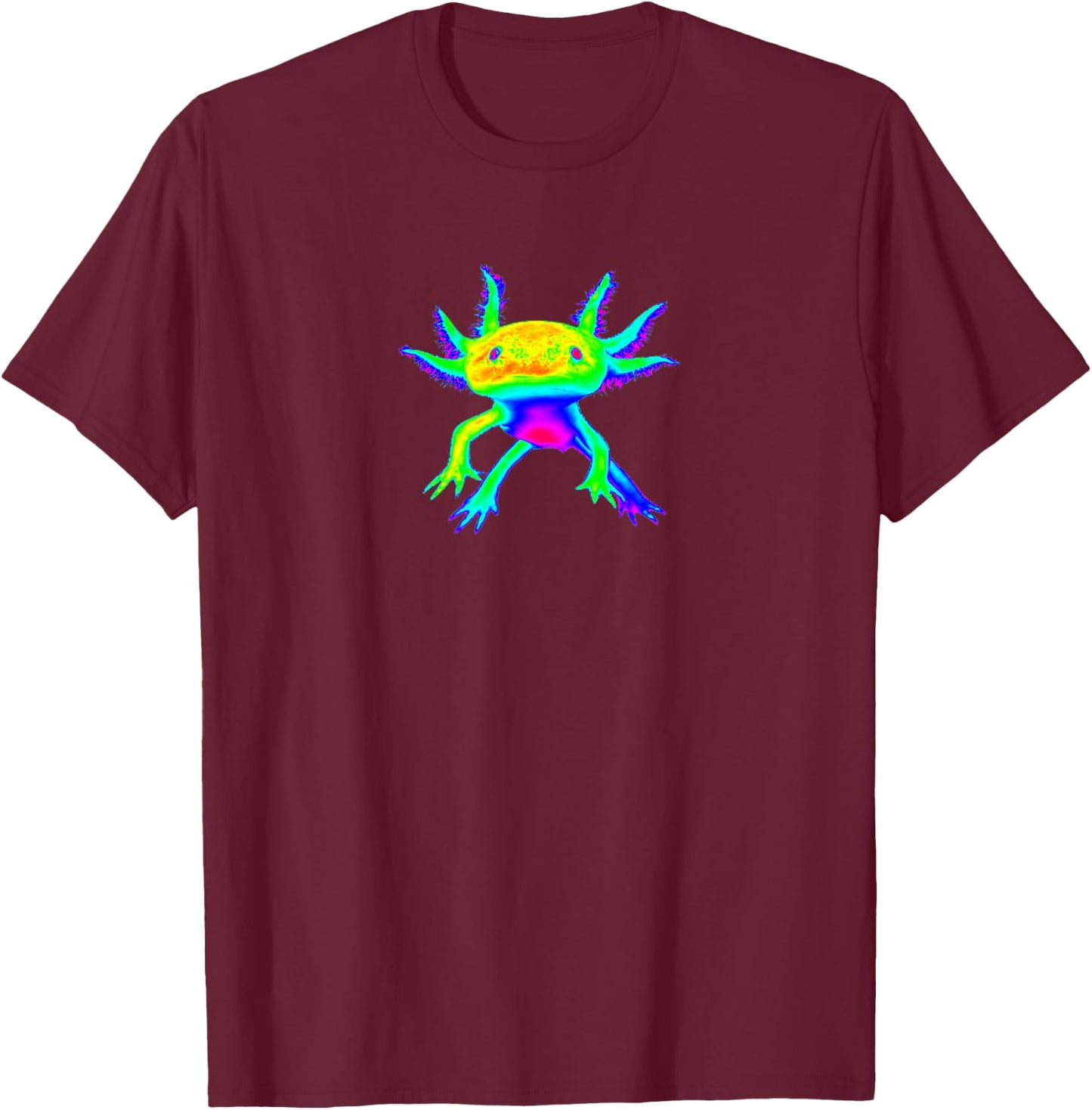 EDM Rave Shirt - Trippy Psychedelic Axolotl T-Shirt - T-Shirt | Maroon