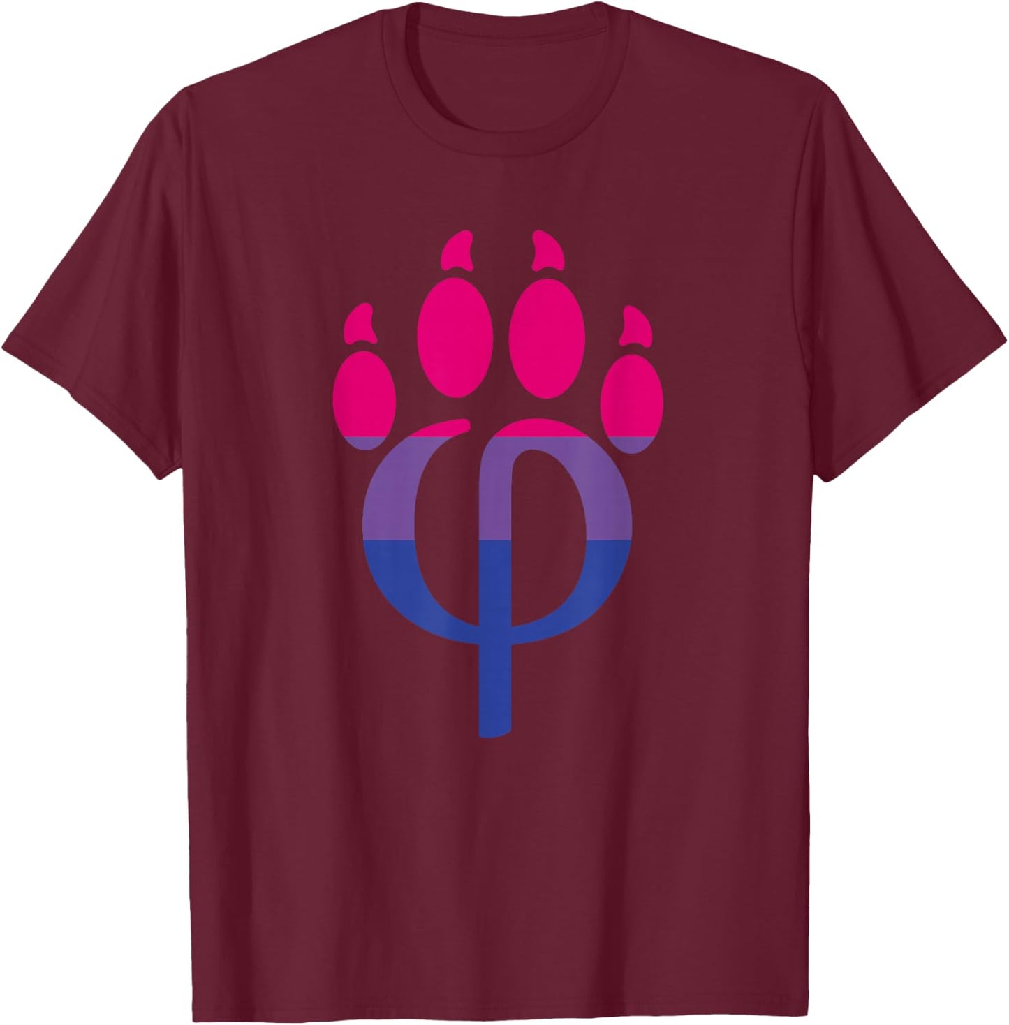 Bisexual Furry Pride Phipaw Bi T-Shirt - T-Shirt | Maroon