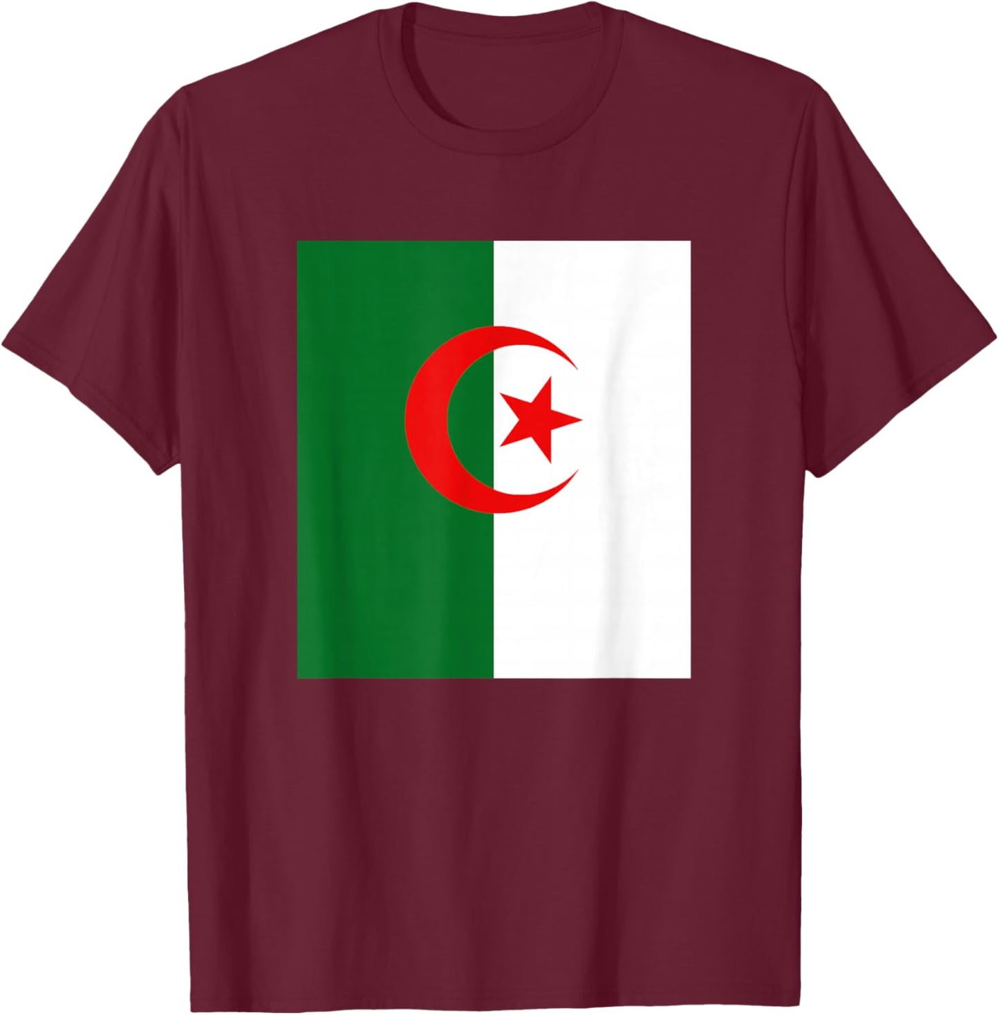 Flag of Algeria - Algerian Football Team Fans T-Shirt - T-Shirt | Maroon