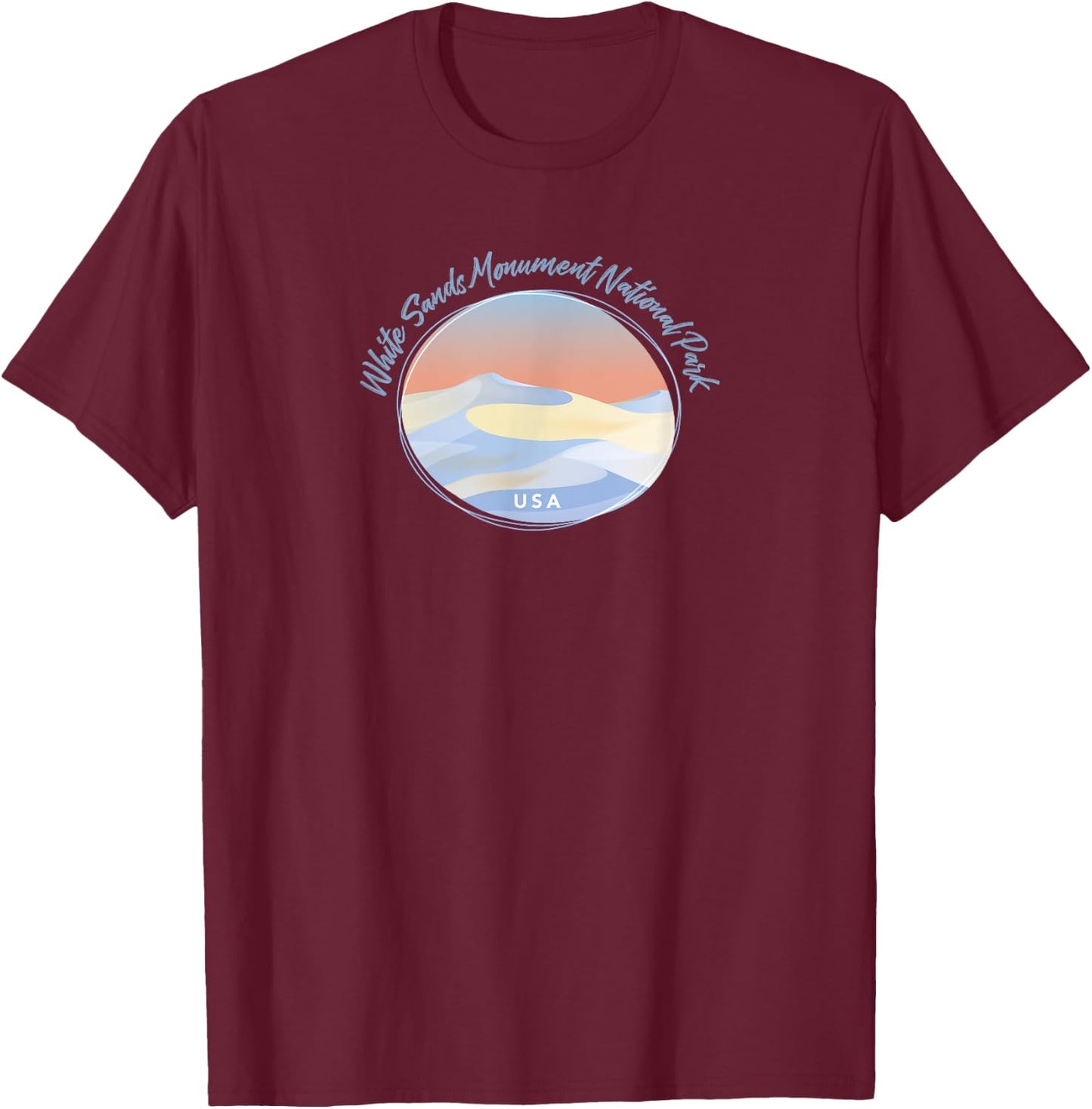 White Sands Moument National Park - United States of America T-Shirt - T-Shirt | Maroon