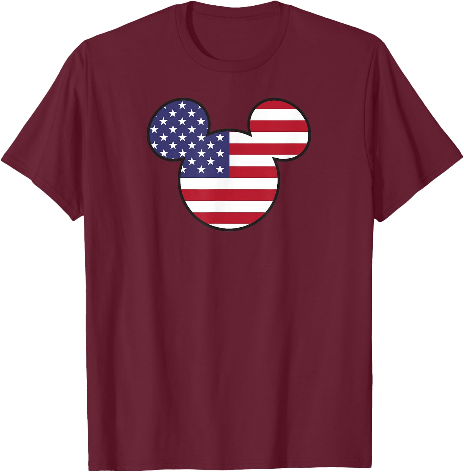 Disney Mickey American Flag T-Shirt - T-Shirt | Maroon
