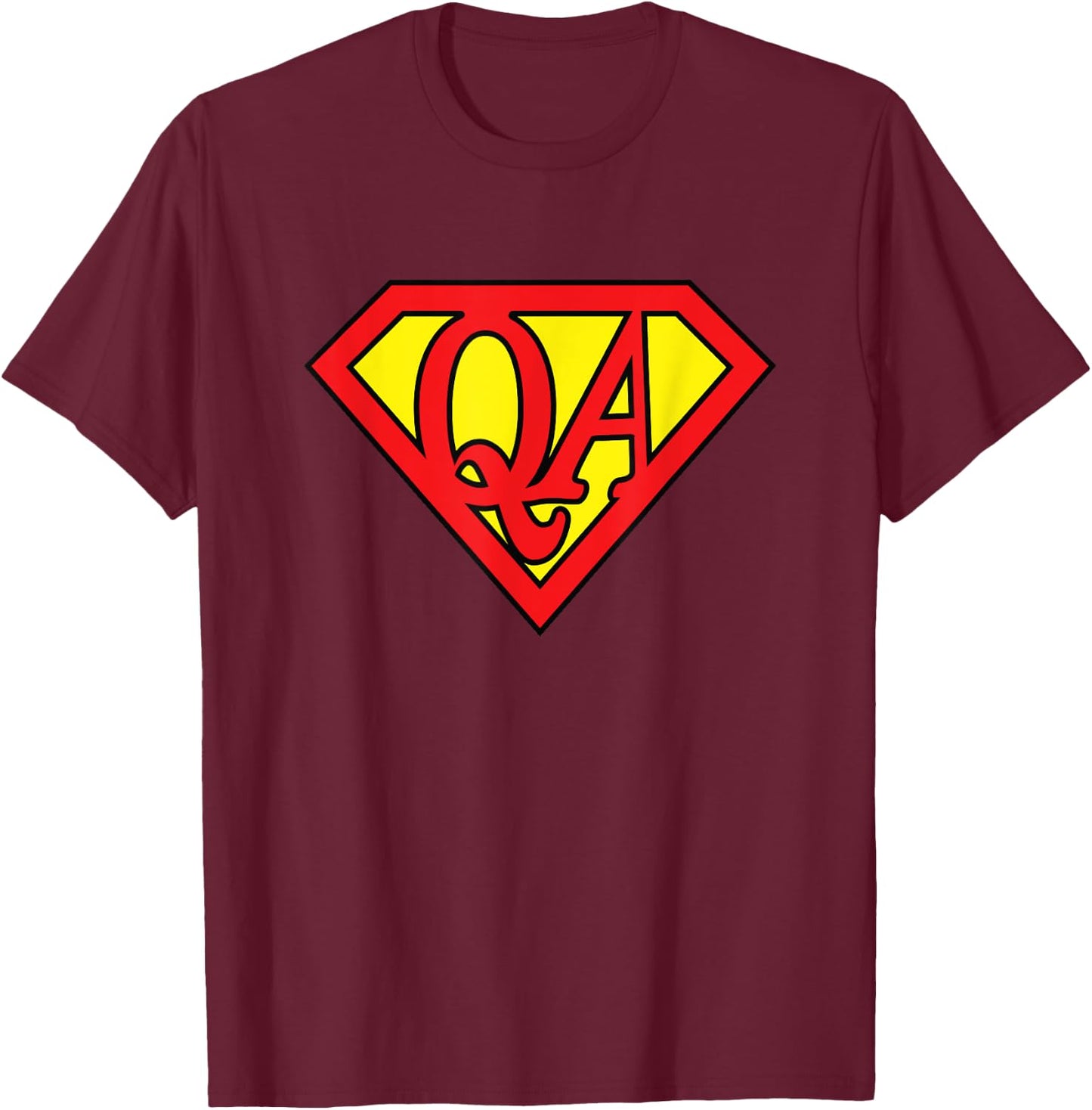 QA Tester Super Hero, Software Engineer Gift Shirt T-Shirt - T-Shirt | Maroon