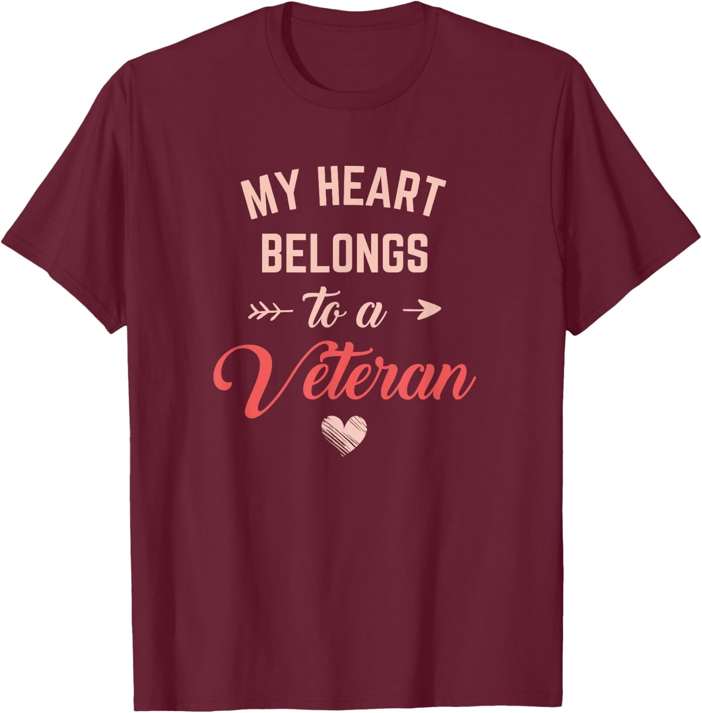 Cute Veteran Wife Girlfriend T-Shirt - T-Shirt | Maroon