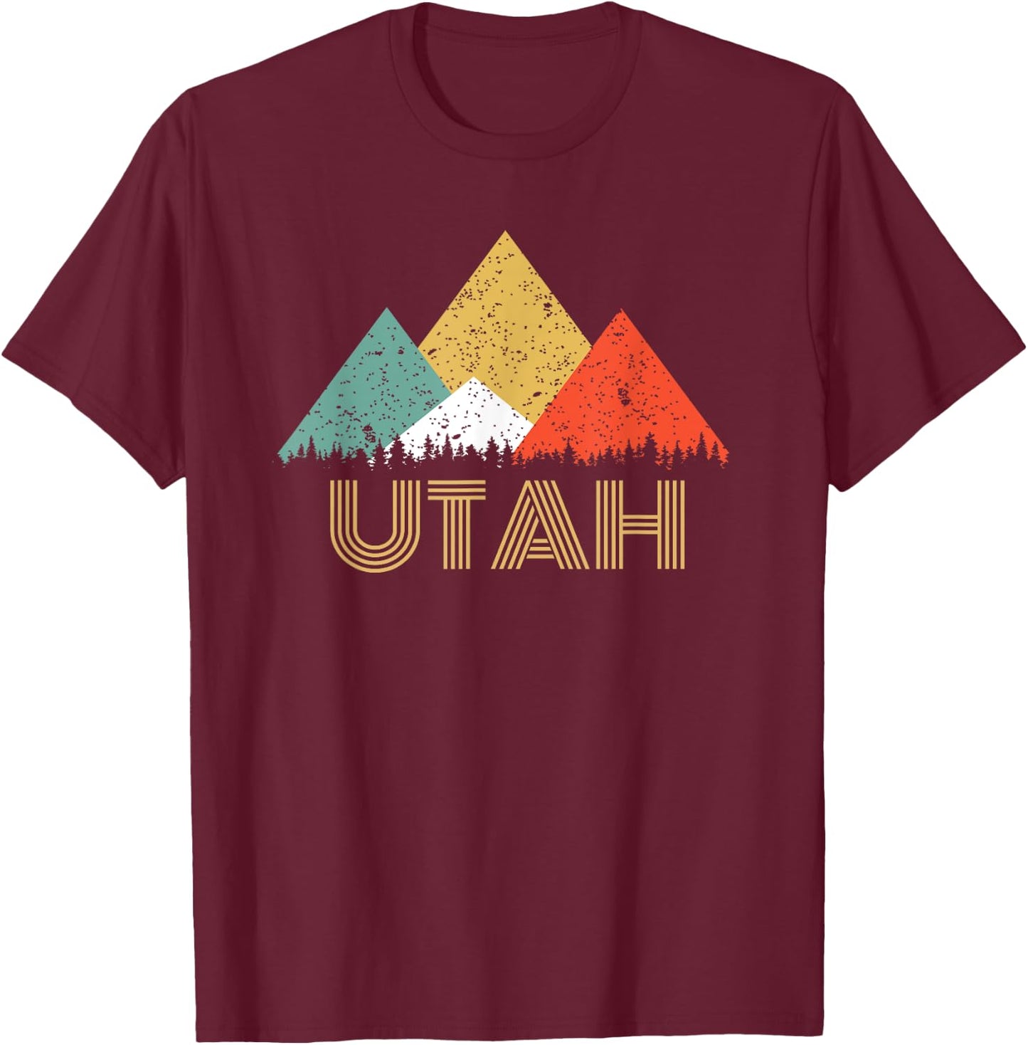 Retro Utah Mountain T Shirt Women and Kids T-Shirt - T-Shirt | Maroon