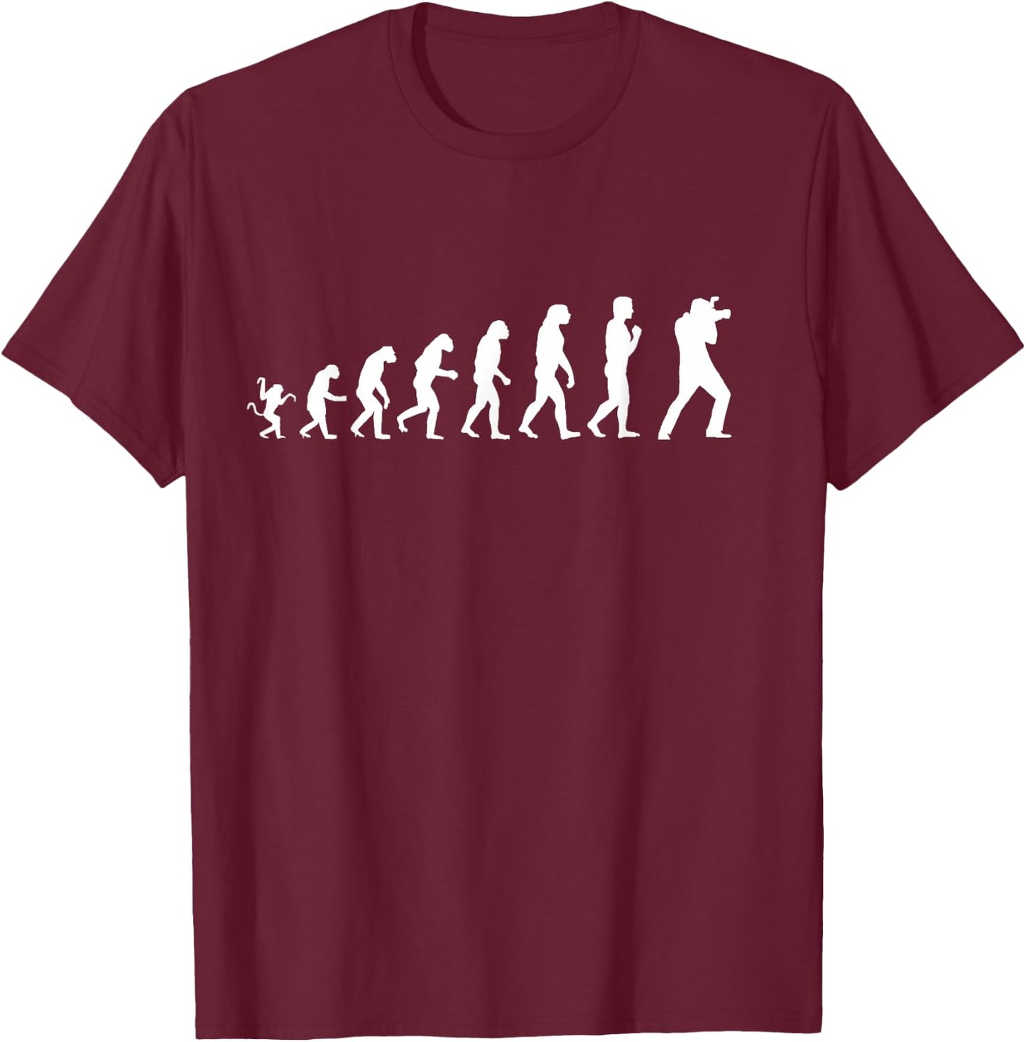 Funny Photography Evolution For Photographers T-Shirt - T-Shirt | Maroon