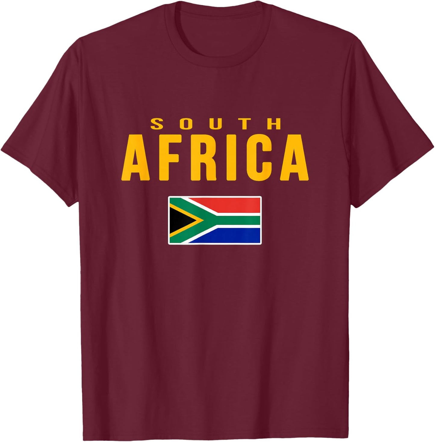 South Africa South African Flag T-Shirt - T-Shirt | Maroon