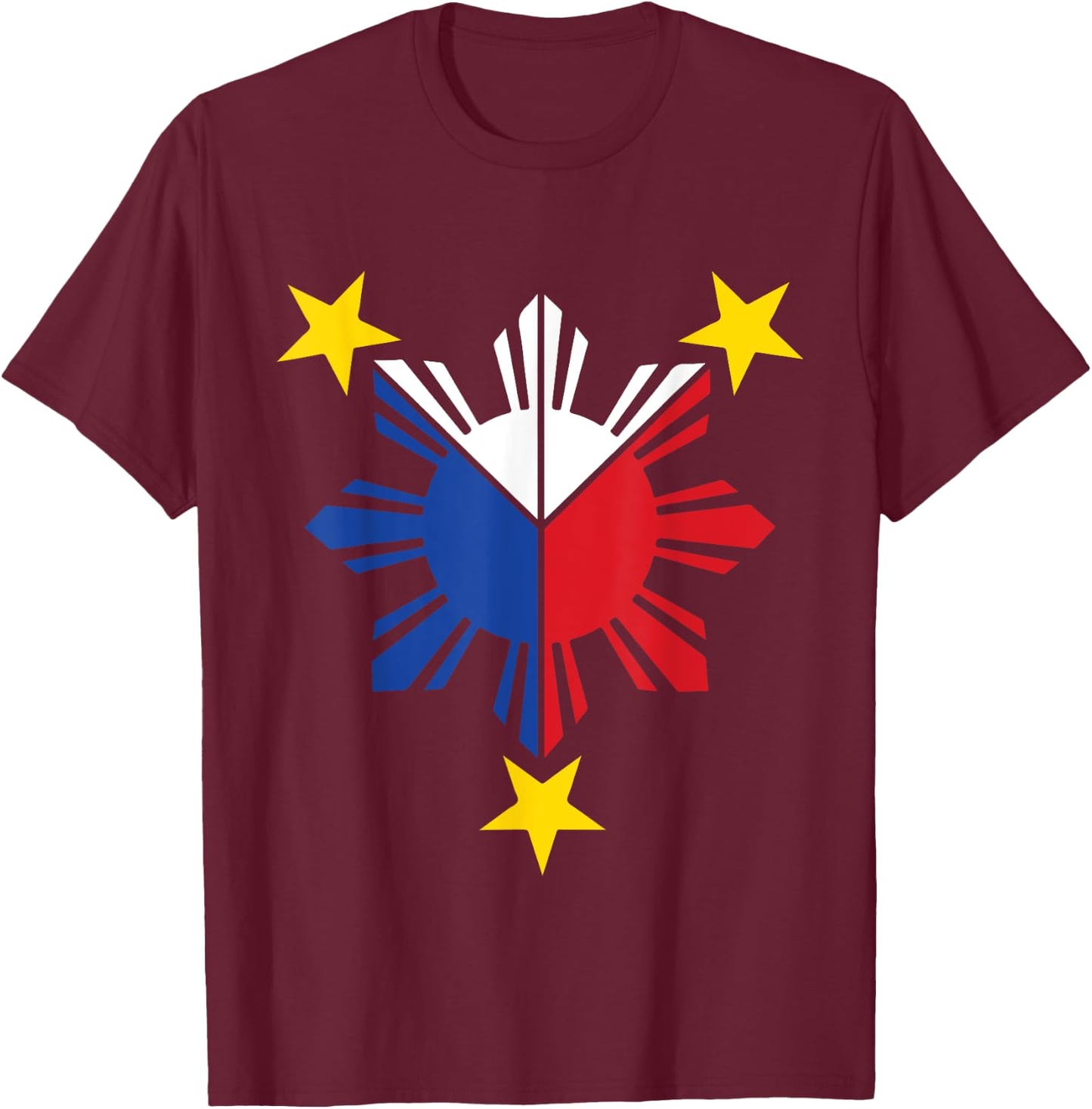 Pinoy Filipino Flag Stars and Sun Kids T-Shirt - T-Shirt | Maroon