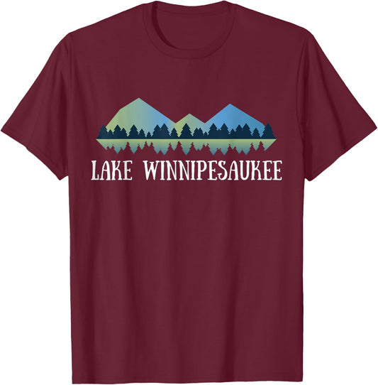 New Hampshire Lake Shirt | Lake Winnipesaukee T-Shirt - T-Shirt | Maroon