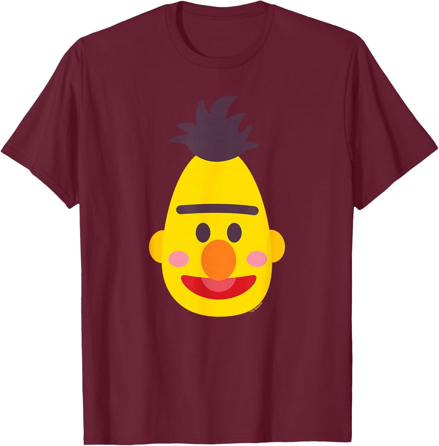 Sesame Street Bert Kawaii Face Halloween Costume T-Shirt - T-Shirt | Maroon