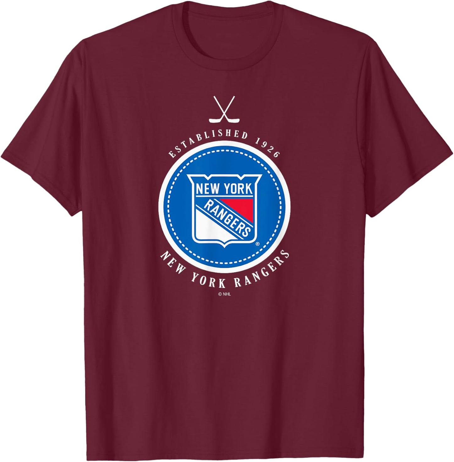 New York Rangers Est 1926 Black Officially Licensed T-Shirt - T-Shirt | Maroon