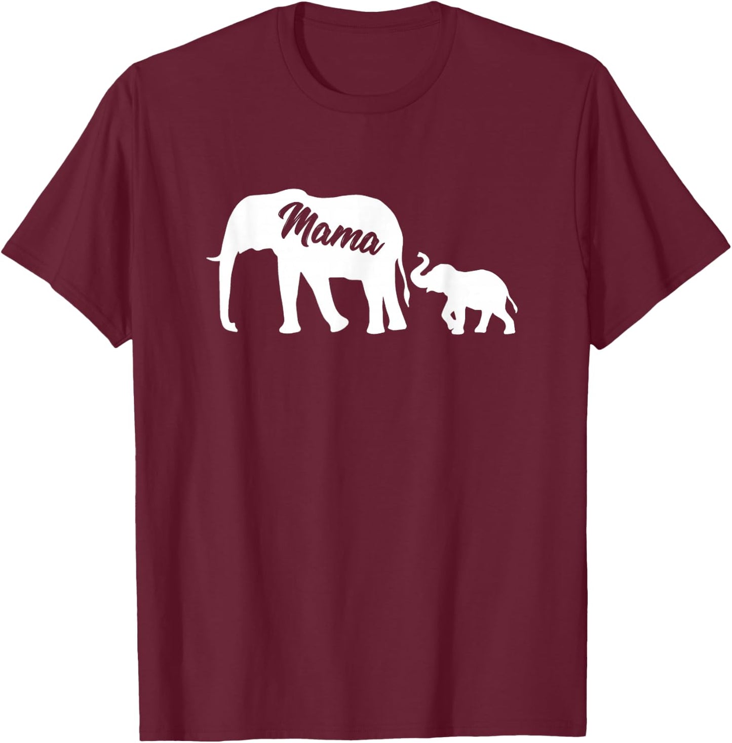 Elephant Mama With Baby Mother's Day Mom Gift T-Shirt - T-Shirt | Maroon