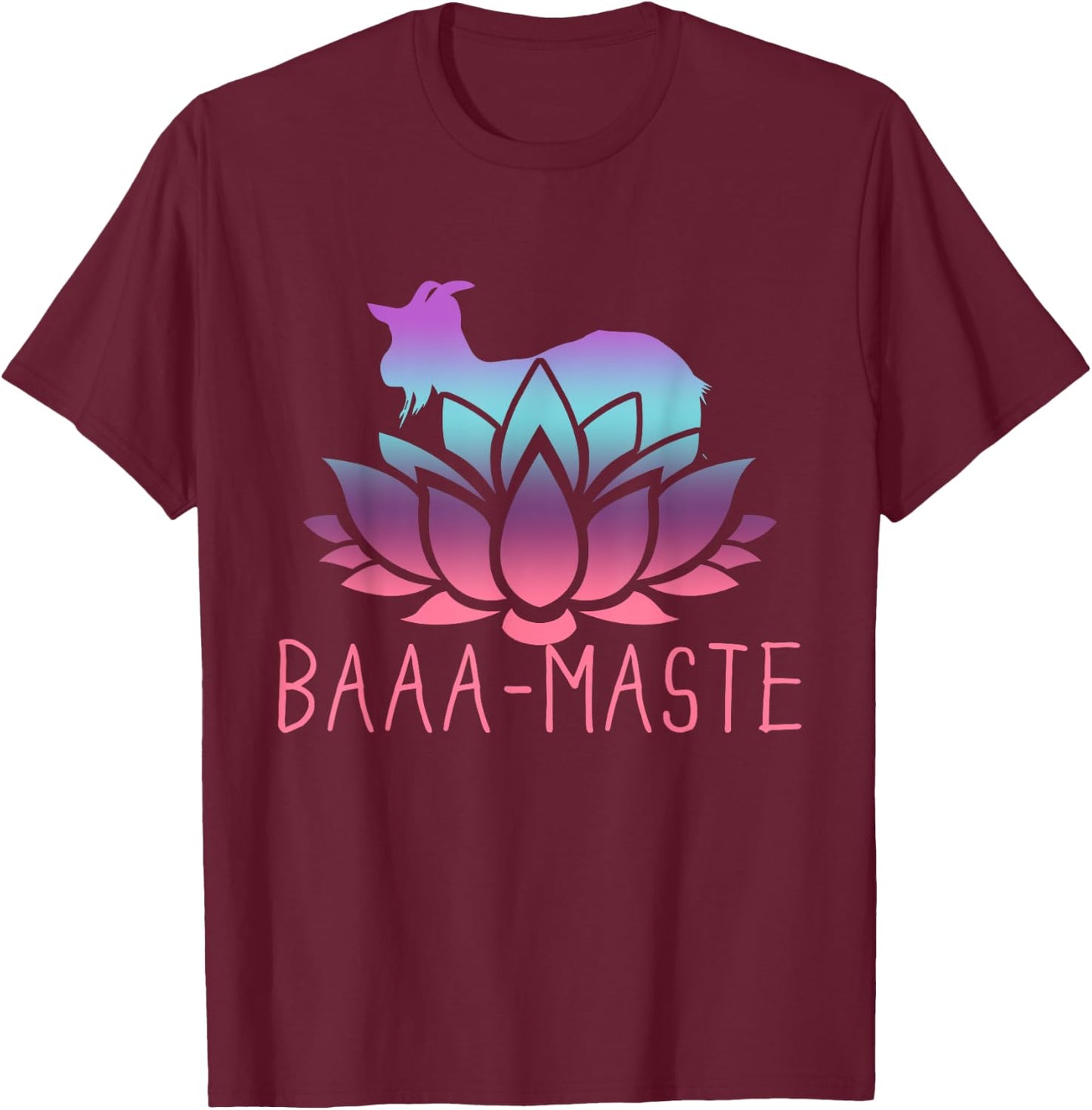 Baaa-maste Goat Yoga Namaste Spiritual Meditation Om Nayah T-Shirt - T-Shirt | Maroon