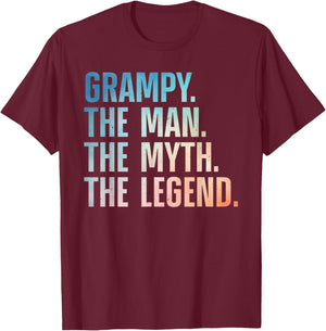 Grampy Design For Grandpa Grandfather From Grandkids Grampy T-Shirt - T-Shirt | Maroon