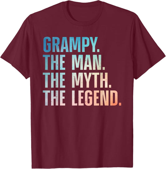 Grampy Design For Grandpa Grandfather From Grandkids Grampy T-Shirt - T-Shirt | Maroon