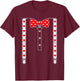 Valentines Day Suspenders And Hearts Bow Tie Boys Teens Kids T-Shirt - T-Shirt | Maroon