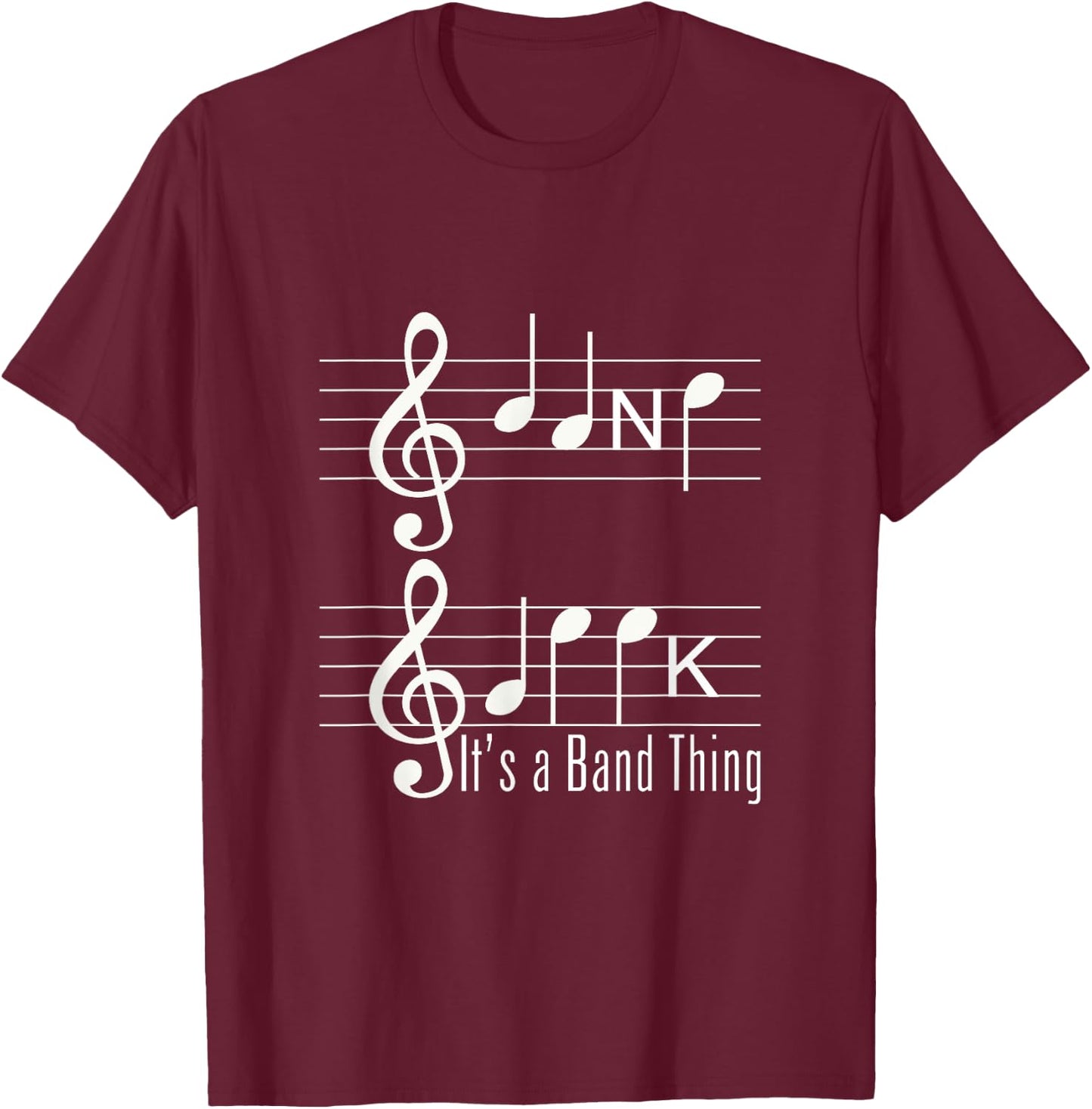 Musicians Band Geek Music Notes Spelling Funny T Shirt T-Shirt - T-Shirt | Maroon