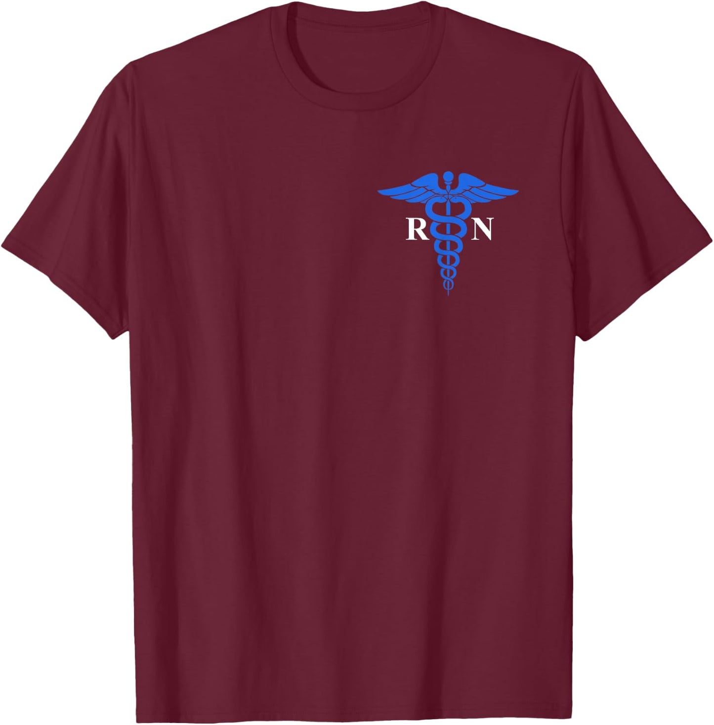 Rn Nurse Caduceus Symbol Nursing Design T-Shirt - T-Shirt | Maroon