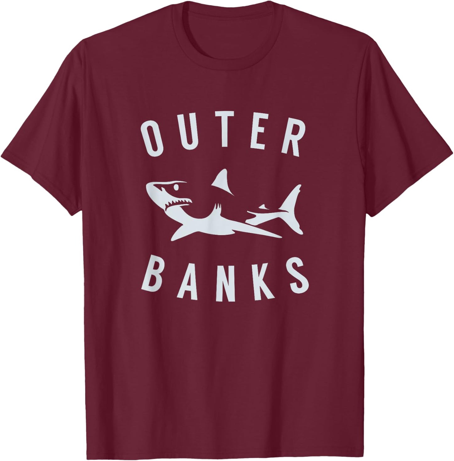 Outer Banks NC T Shirt OBX Shark Souvenirs North Carolina T-Shirt - T-Shirt | Maroon