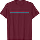 Rainbow Stripe (White, Black, Yellow, Pink, Blue) T-Shirt - T-Shirt | Maroon