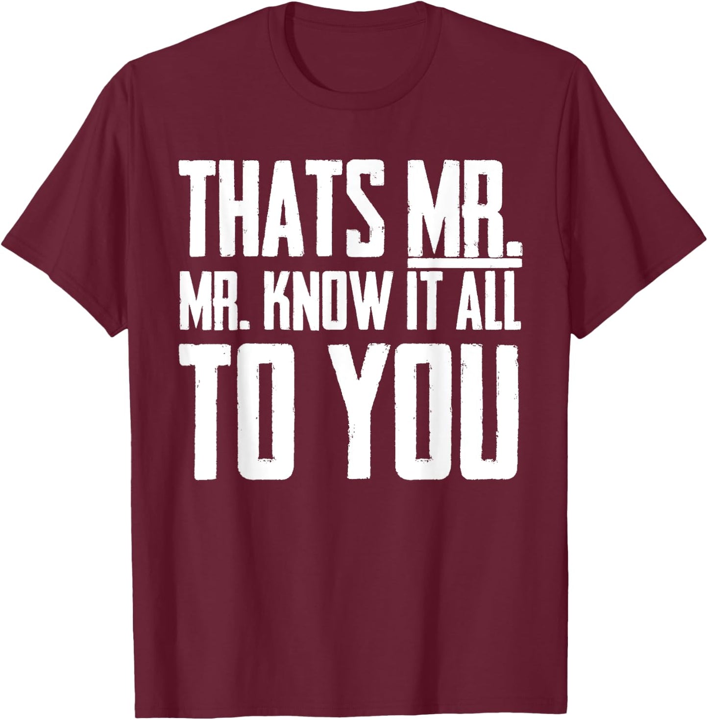 Men & Boys Mr-Know-It-All T-Shirt - T-Shirt | Maroon
