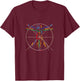Anatomy DaVinci Vitruvian Man Chakra colors T-Shirt - T-Shirt | Maroon