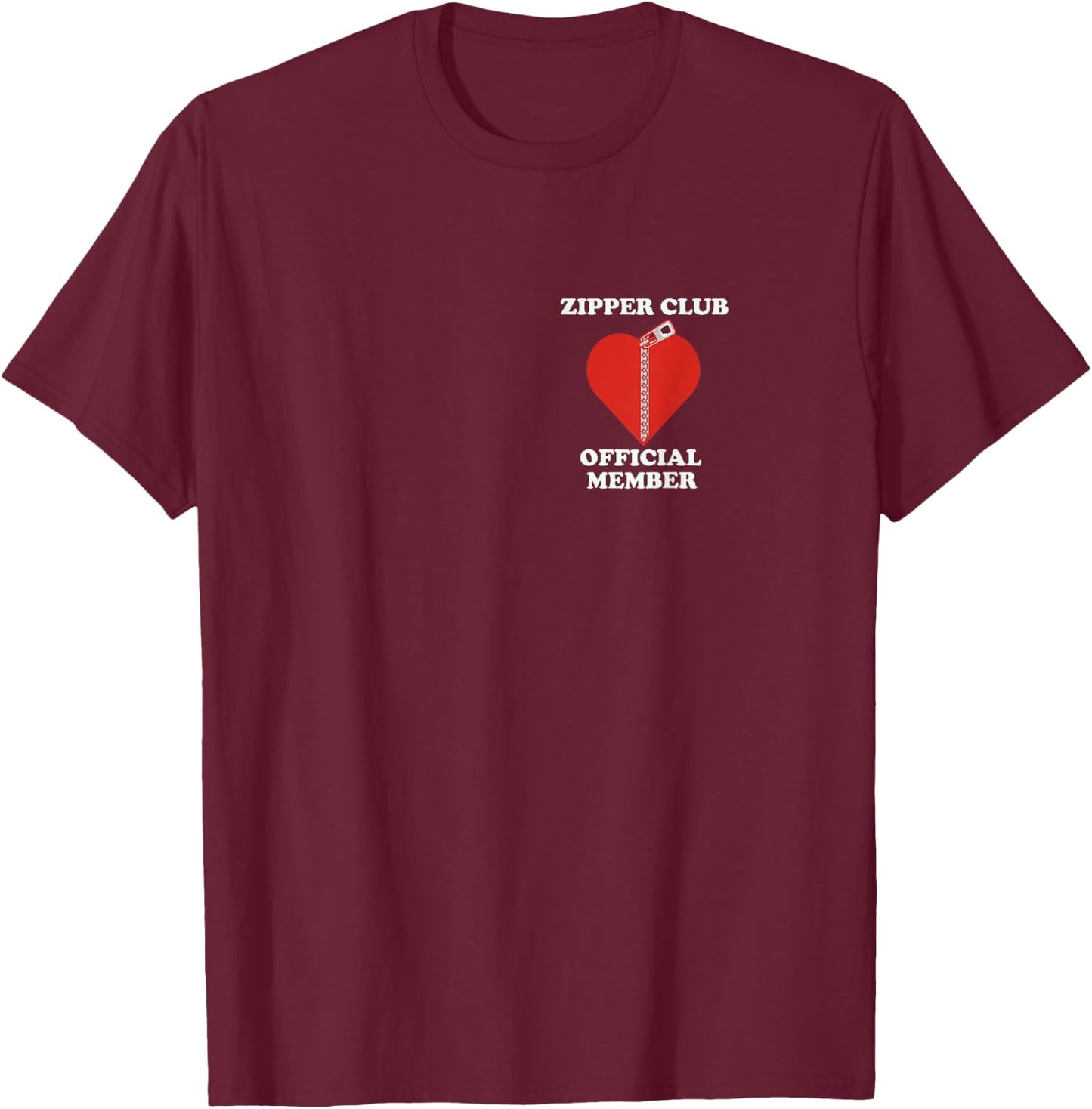 Zipper Club Official Member Open Heart Surgery T-Shirt - T-Shirt | Maroon
