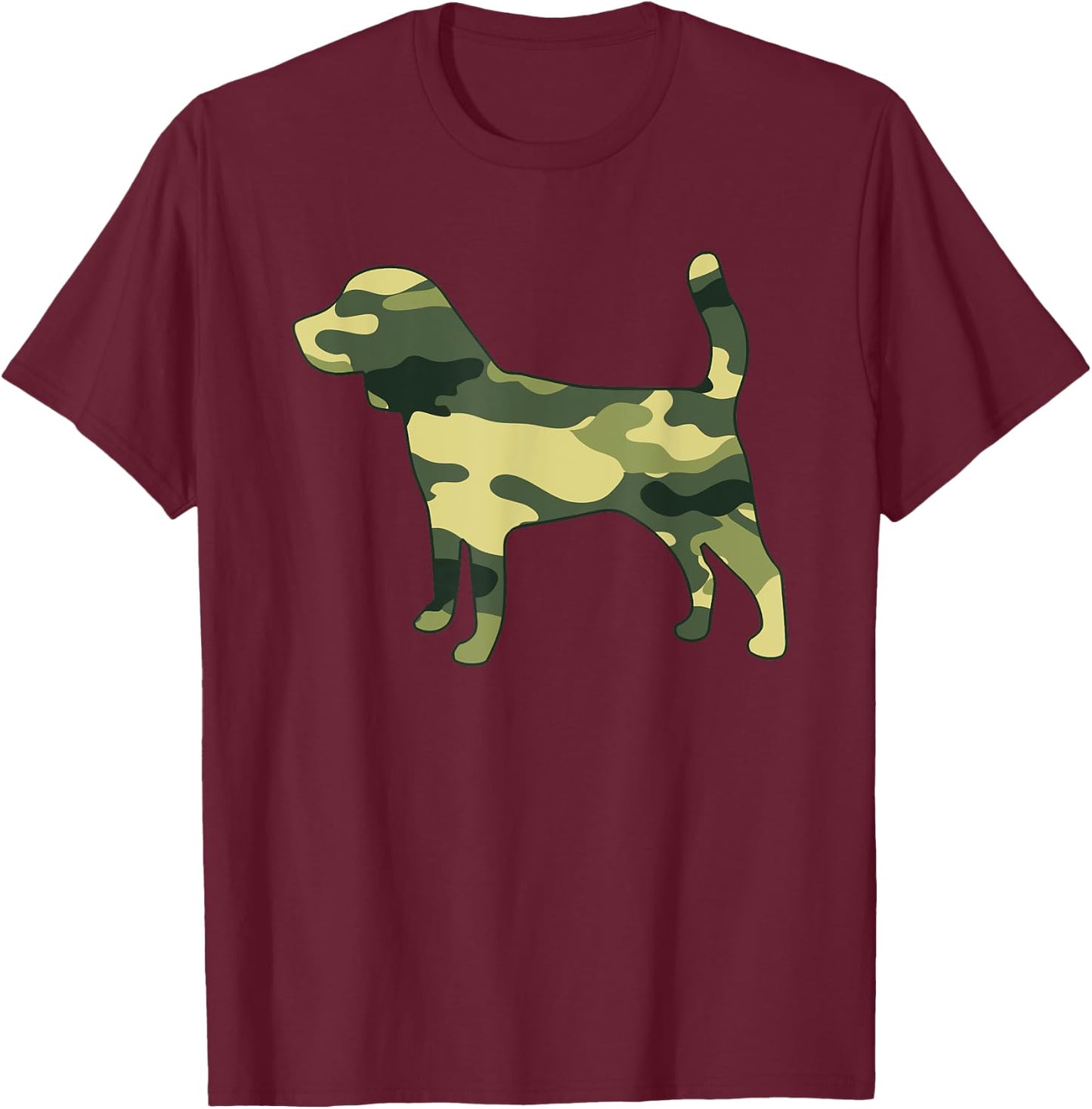 Military Beagle Camo Men Print US Puppy Dog Pet Veteran Gift T-Shirt - T-Shirt | Maroon