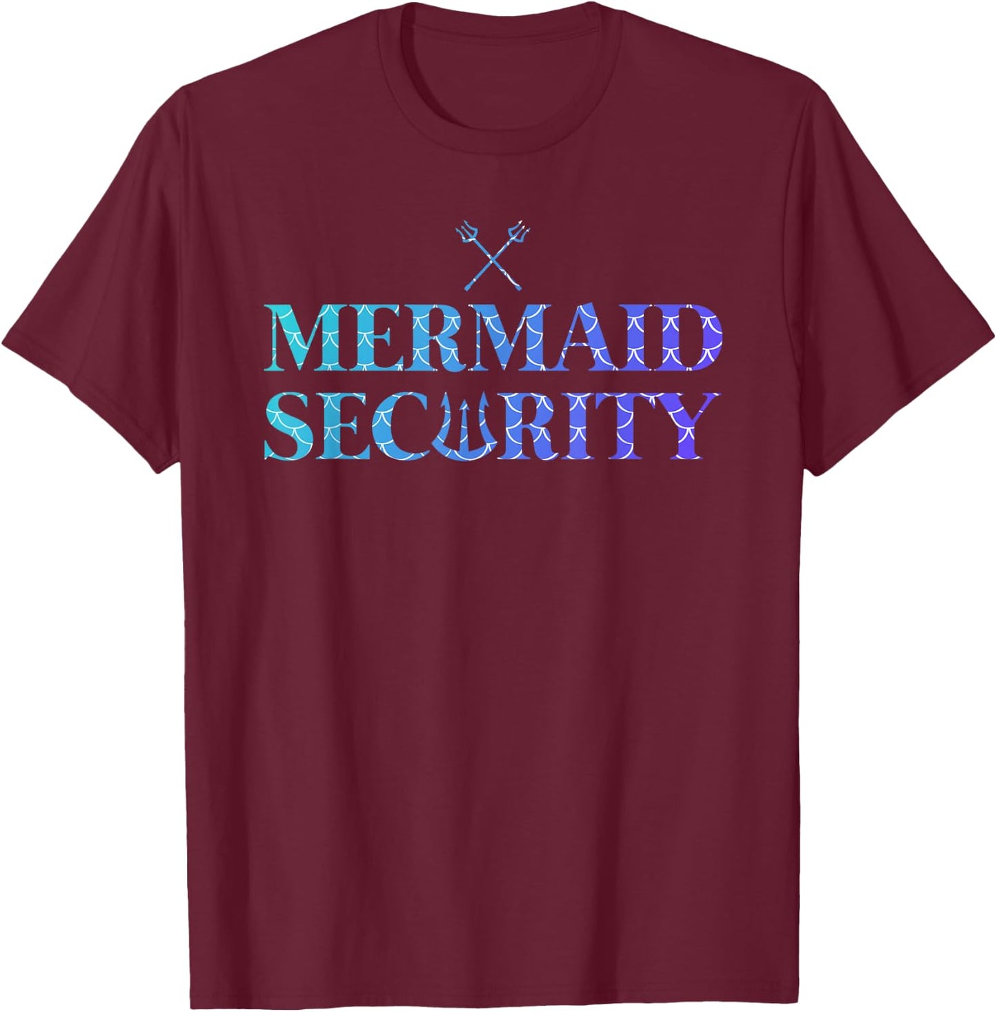 Merman Mermaid Security T-Shirt - T-Shirt | Maroon