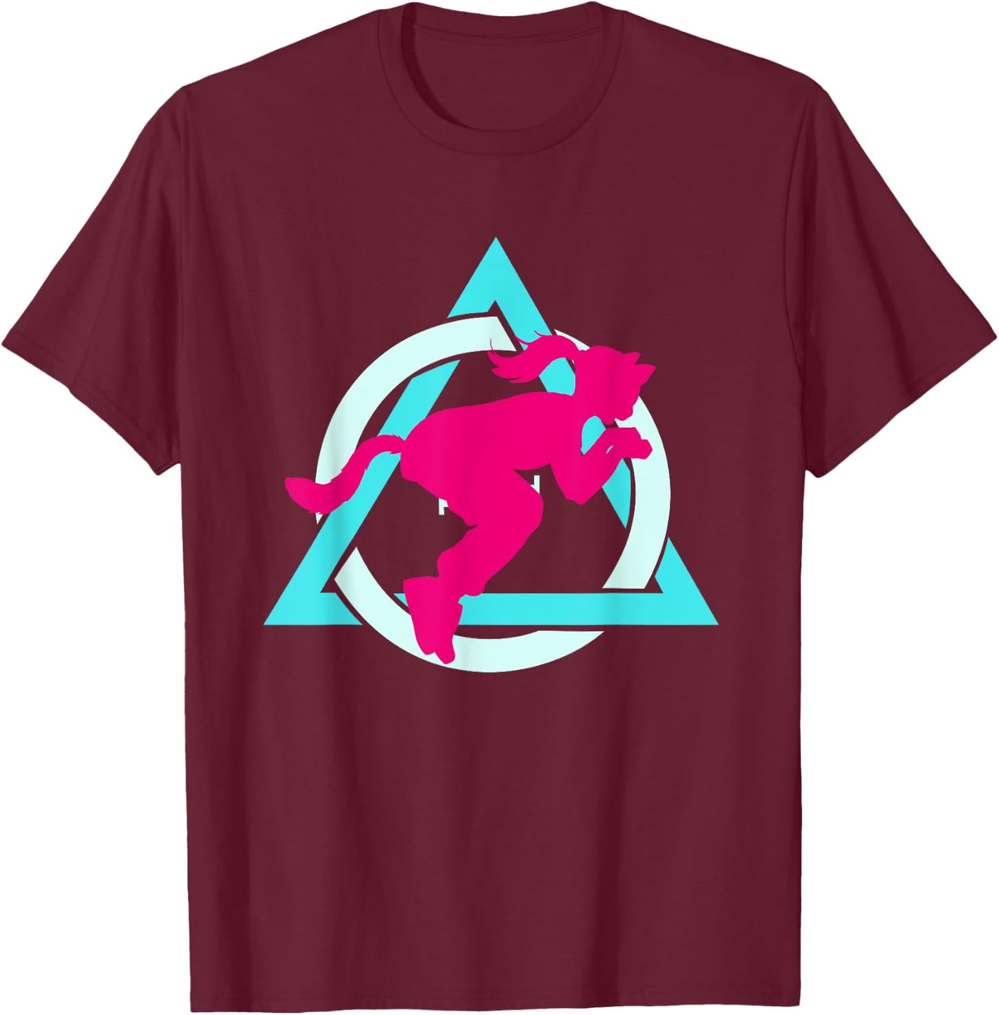 Therian quadrobics sign with jumping girl logo Therianthropy T-Shirt - T-Shirt | Maroon
