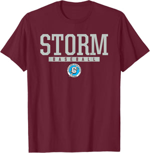 Cleveland Storm Logo Baseball HS T-Shirt - T-Shirt | Maroon