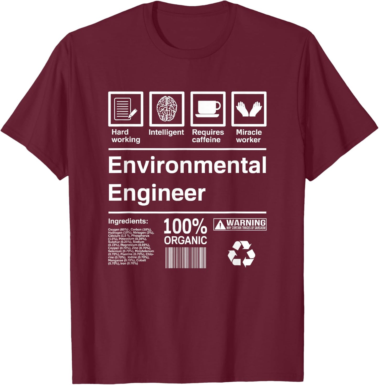 Environmental Engineer Gift T-Shirt - T-Shirt | Maroon