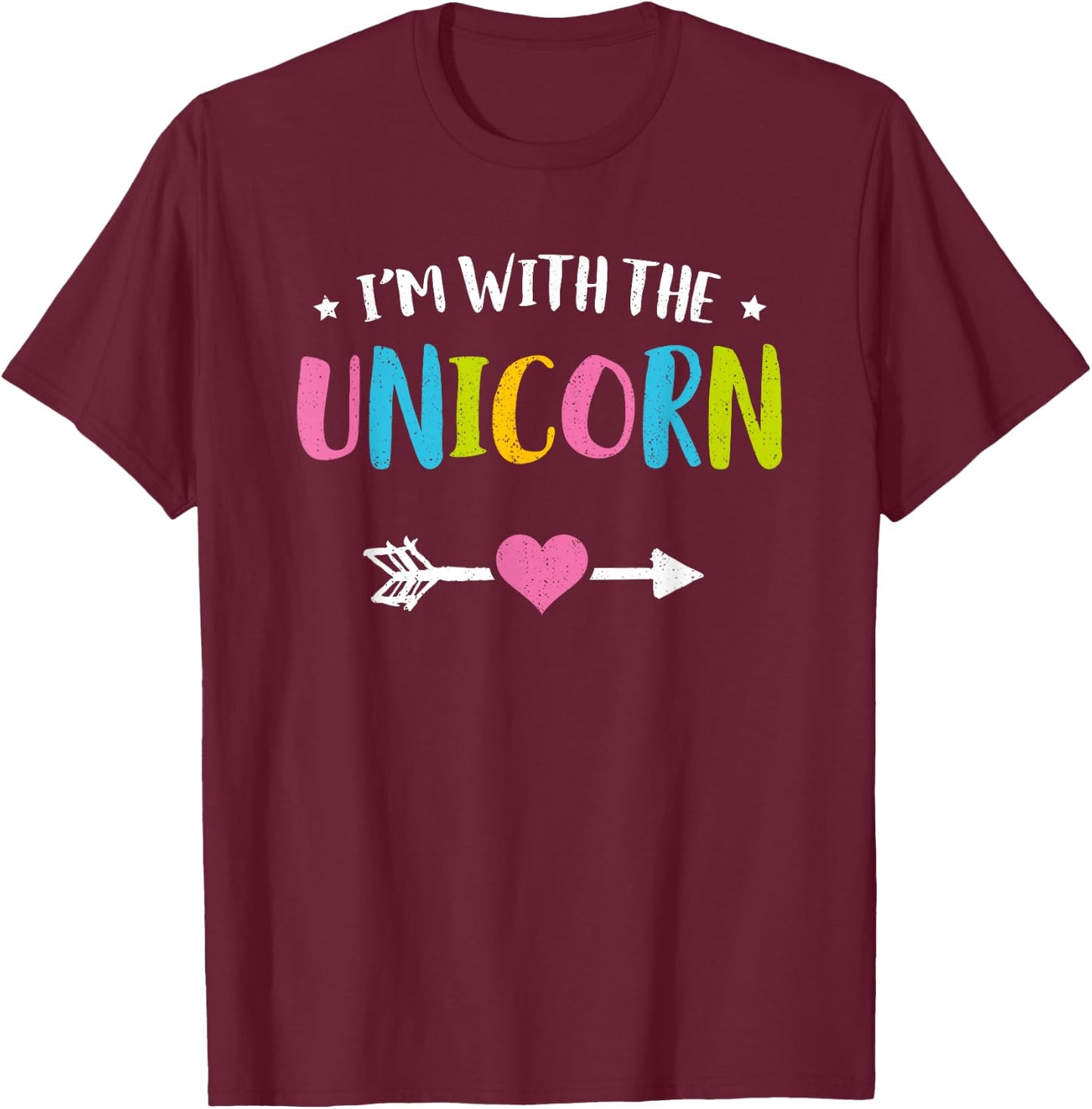 I'm With The Unicorn Cute Funny Couple Halloween Costume T-Shirt - T-Shirt | Maroon