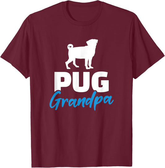 Pug Grandpa T-Shirt - T-Shirt | Maroon