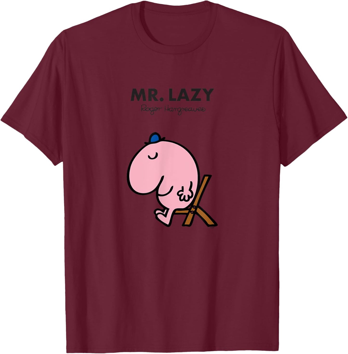 Mr. Men Mr. Lazy T-Shirt - T-Shirt | Maroon