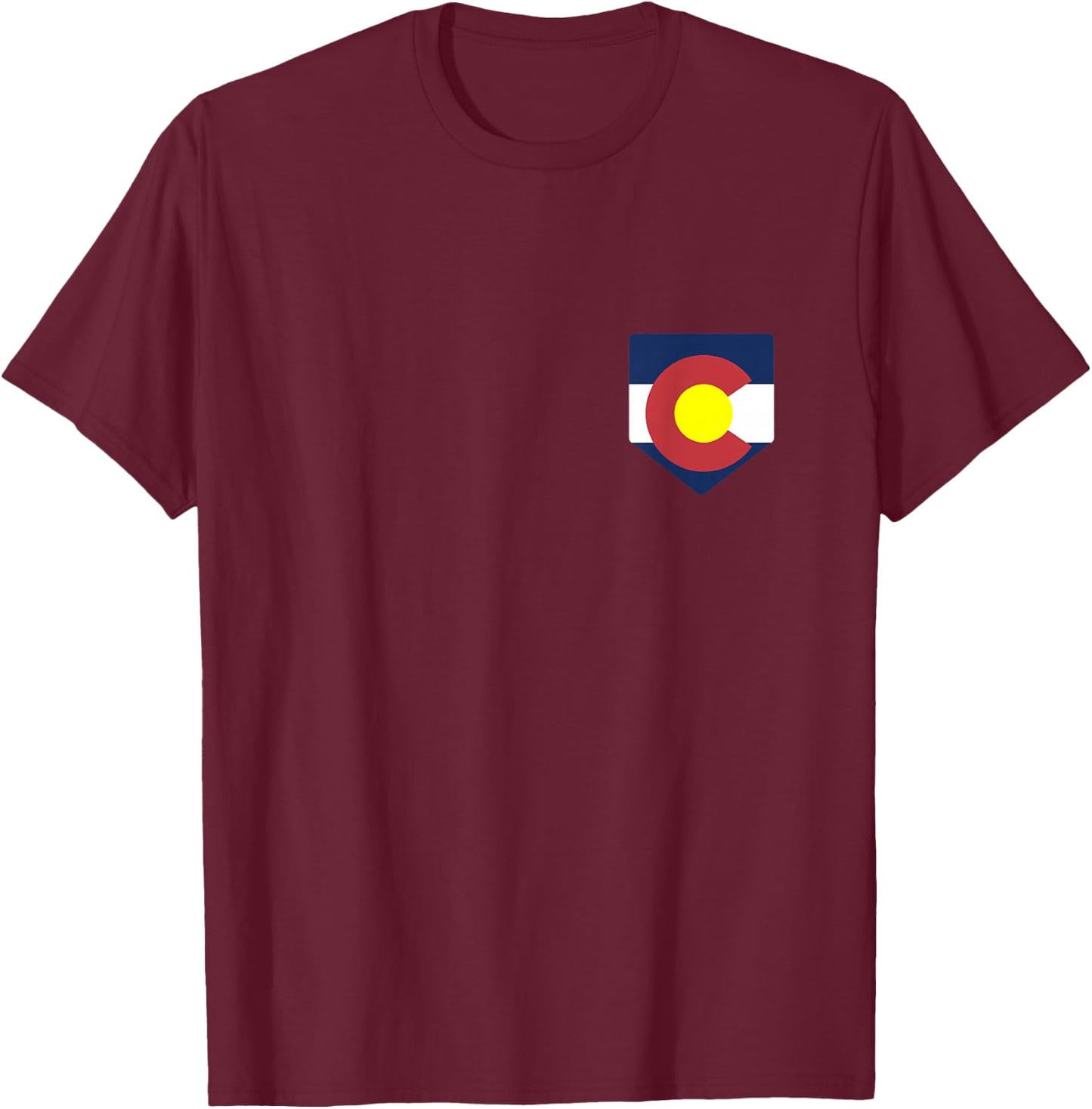 Colorado Flag Pocket Denver Gift T-Shirt - T-Shirt | Maroon