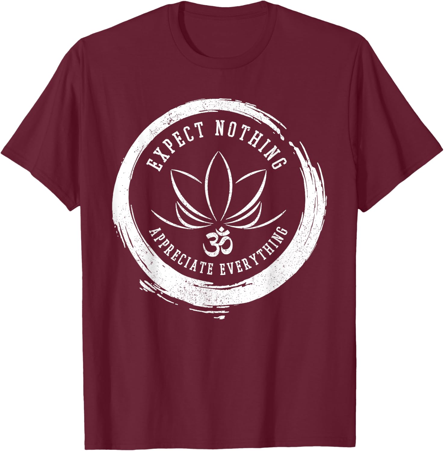 Buddhism Saying Lotus Flower Om Symbol Yoga Gift T-Shirt - T-Shirt | Maroon