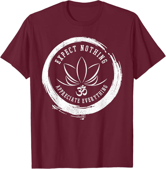 Buddhism Saying Lotus Flower Om Symbol Yoga Gift T-Shirt - T-Shirt | Maroon