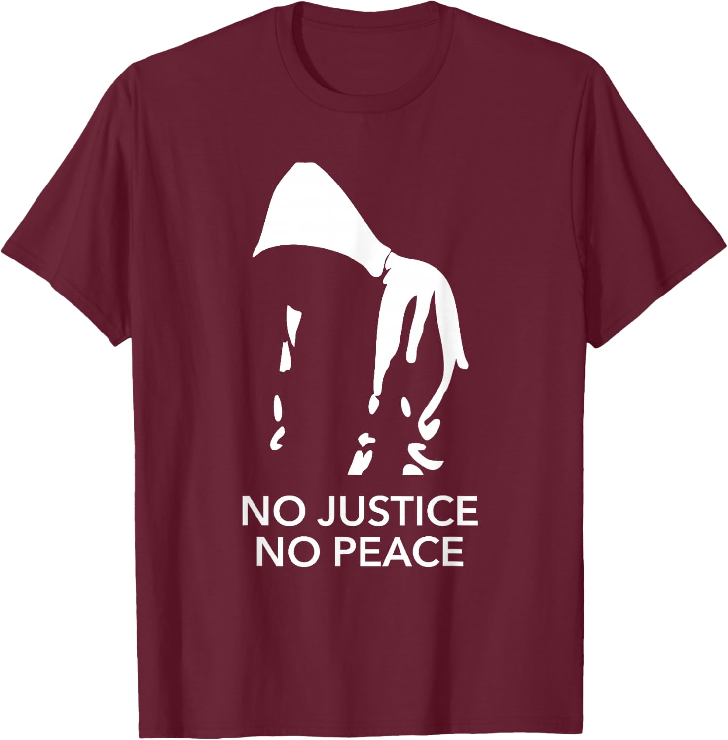 No Justice No Peace Black Lives Matter Shirt T-Shirt - T-Shirt | Maroon