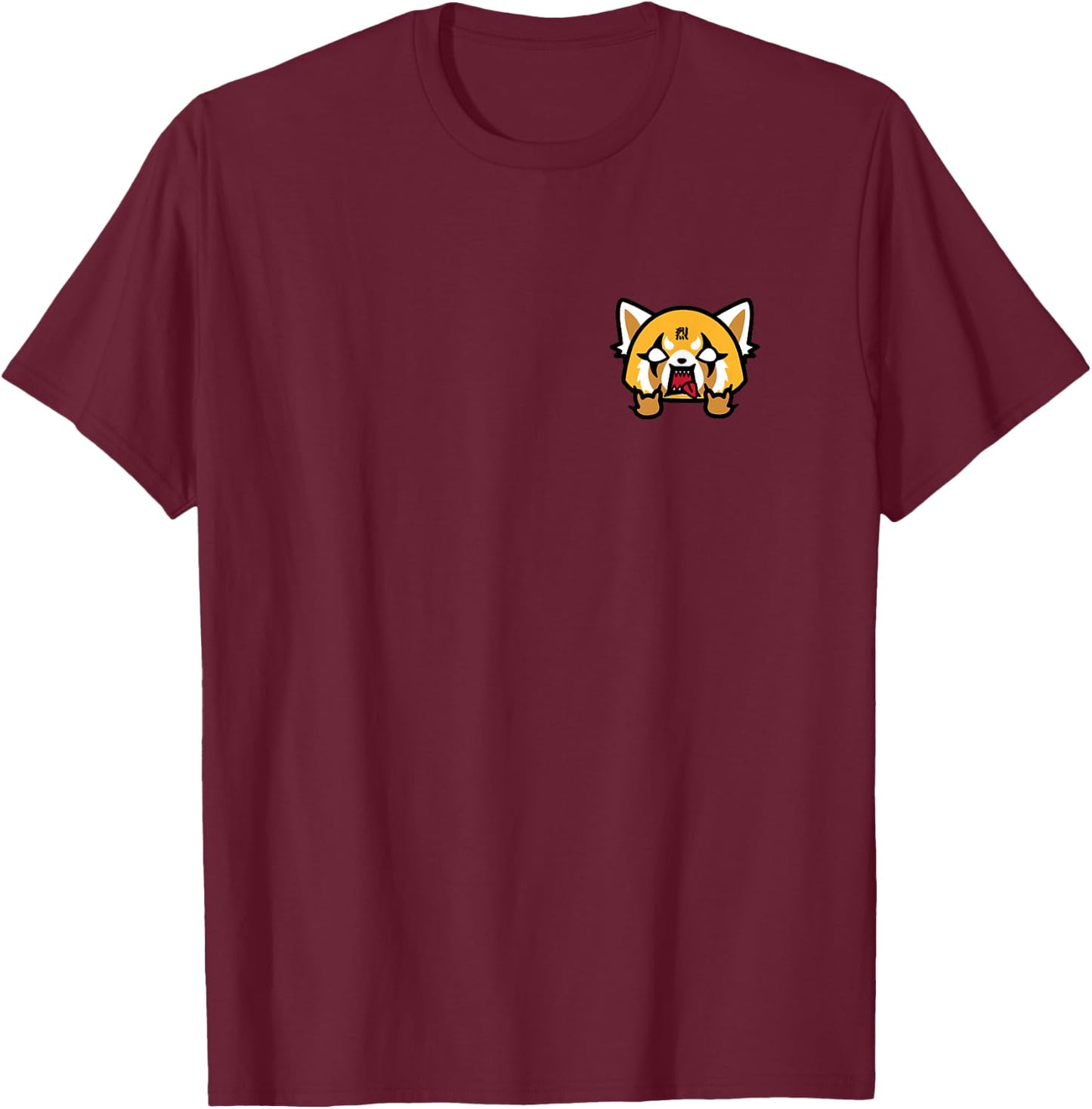 Aggretsuko Rage Front and Back Logo T-Shirt - T-Shirt | Maroon